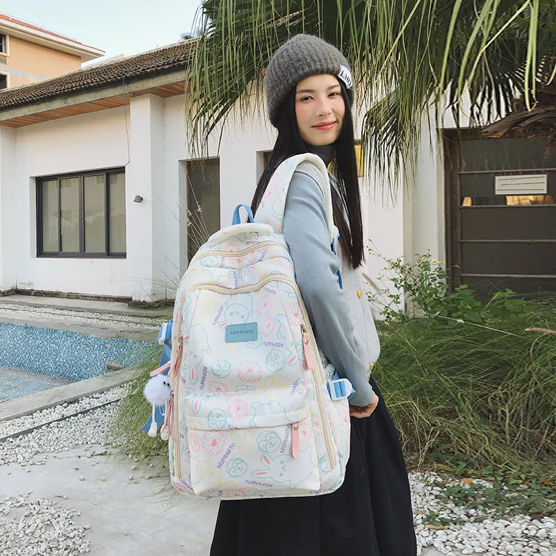 Tong Tong Rabbit Nylon Backpack Women's Multicolor-8