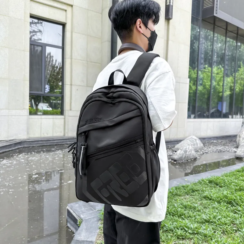 Deli Bear Nylon Backpack Regular Unisex Khaki/Gray/Green/Black/Blue/Light Gray-10