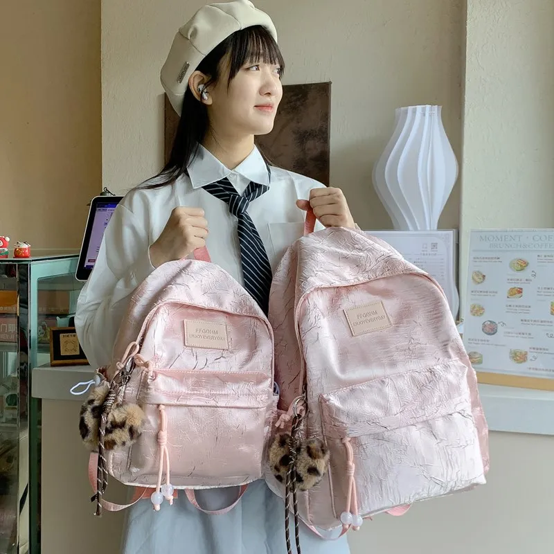 Deli Bear Composite Fabric Backpack Large Size Unisex Pink/Black/Blue/Green/Ecru Small Size Pink/Black/Blue/Green/Ecru-21