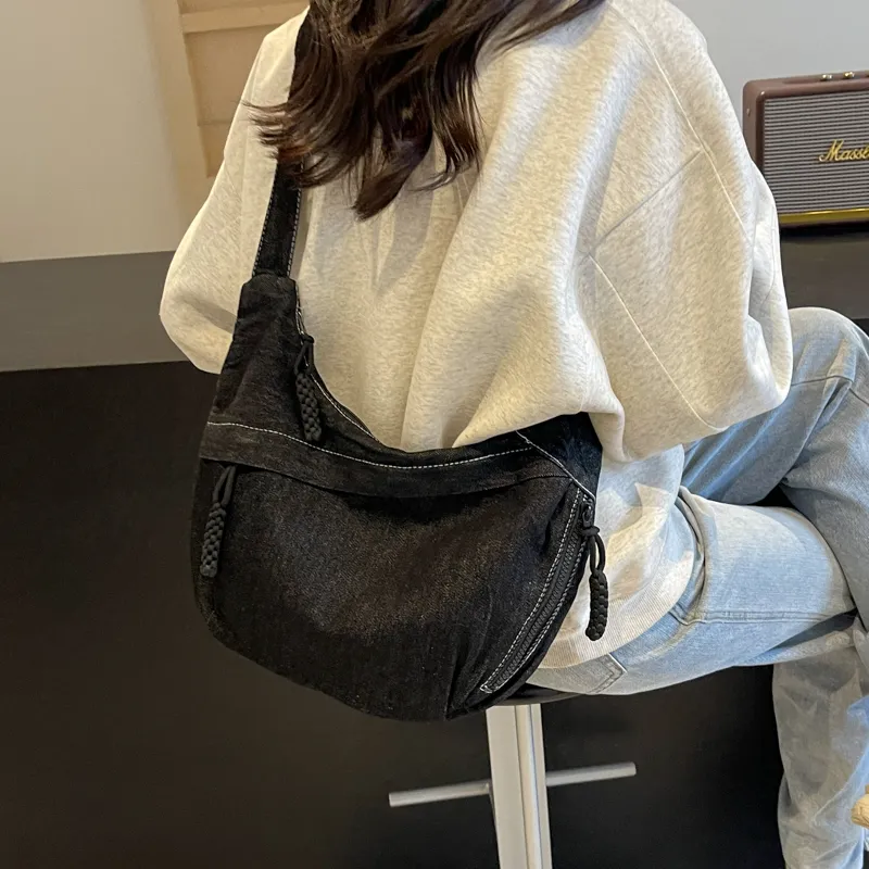 OUZIHUANG Denim Shoulder Bag, Crossbody Bag Women's Multicolor-17