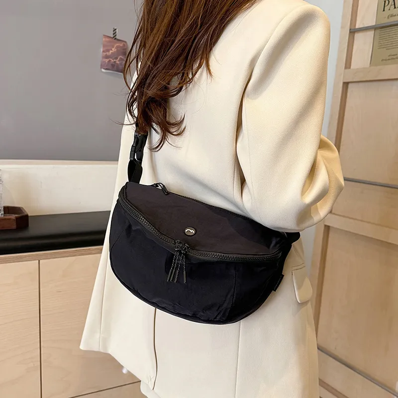 OUZIHUANG Nylon Fabric Shoulder Bag Crossbody Bag Unisex Black/Orange/Green/Khaki/Gray-15