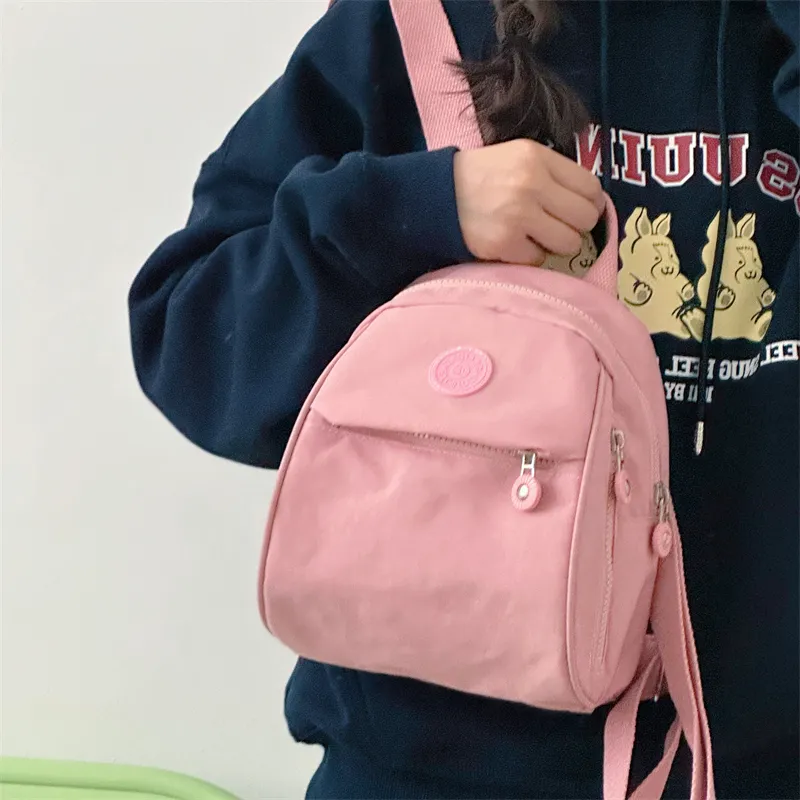 Deli Bear Polyester Backpack Small Size Women's Purple/Black/Pink/Green-15