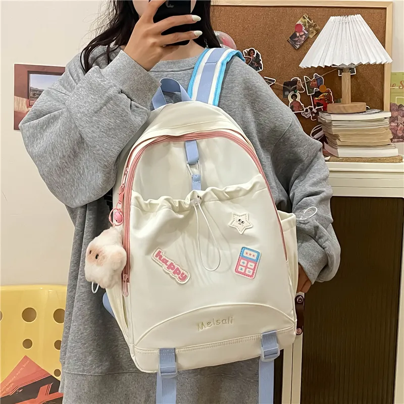 Tong Tong Rabbit Nylon Backpack Regular Women's Multicolor-13