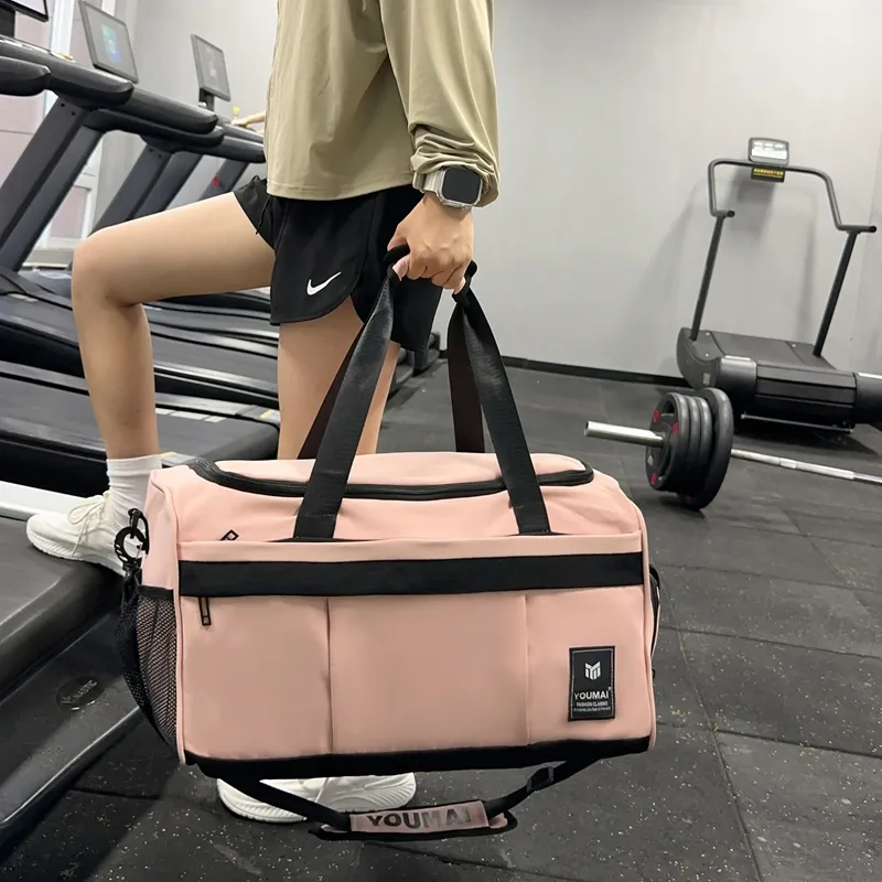 Deli Bear Nylon Gym Bag Unisex Black/Pink/Gray/Red/Yellow/Blue/Turquoise-6