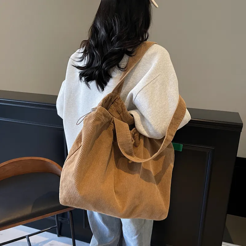 OUZIHUANG Corduroy Tote Bag Shoulder Bag Women's Multicolor-13