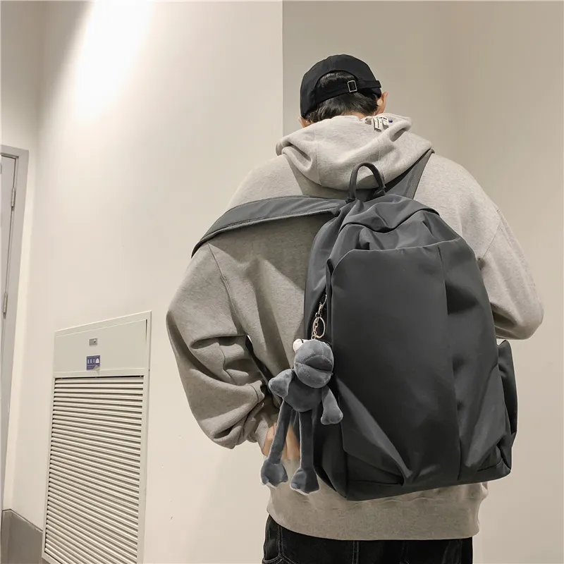 Deli Bear Nylon Backpack Regular Unisex Black/White/Pink/Red/Gray/Green-2