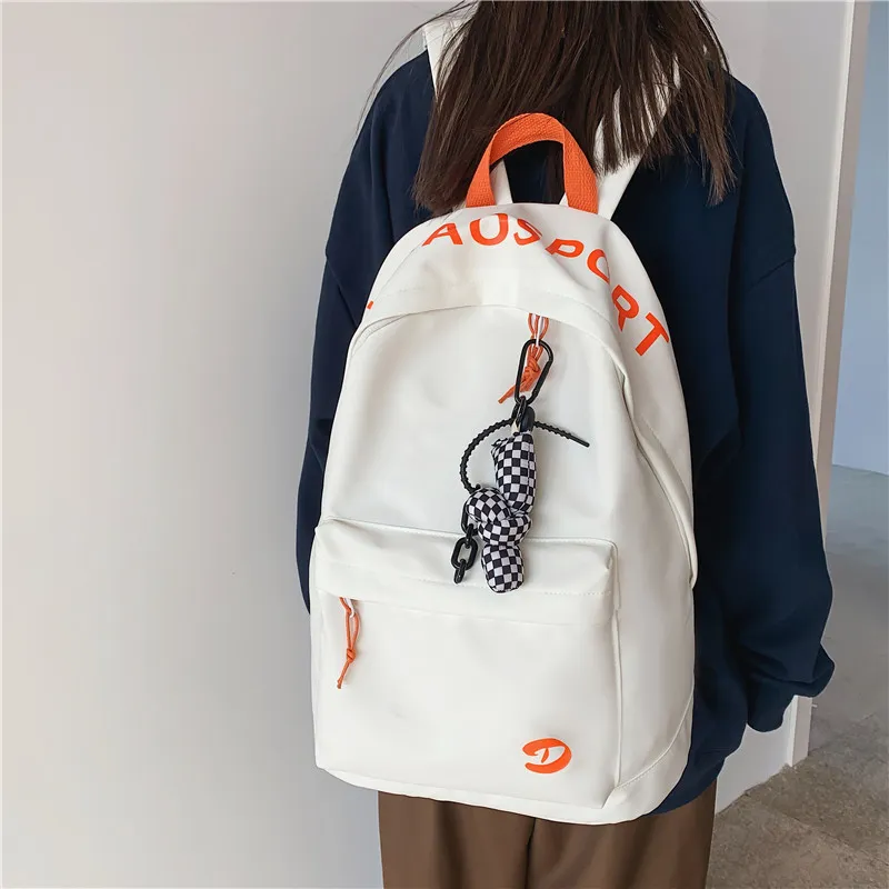 Deli Bear Nylon Backpacks Regular Unisex Black/Blue/White/Orange/White/Blue-8