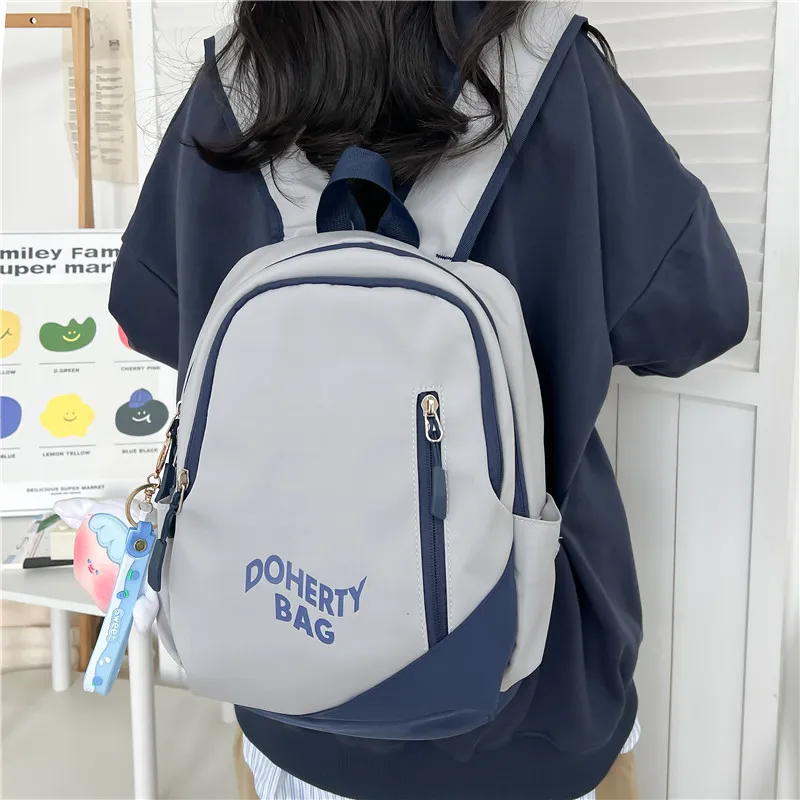 Deli Bear Nylon Backpack Regular Women's Pink/Black/Red White/Gray White/Gray Blue-29