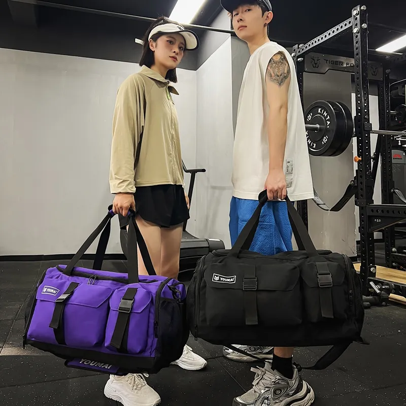Deli Bear Oxford Gym Bag Unisex Black/Pink/Gray/Burgundy/Yellow/Purple/Turquoise/Orange-17
