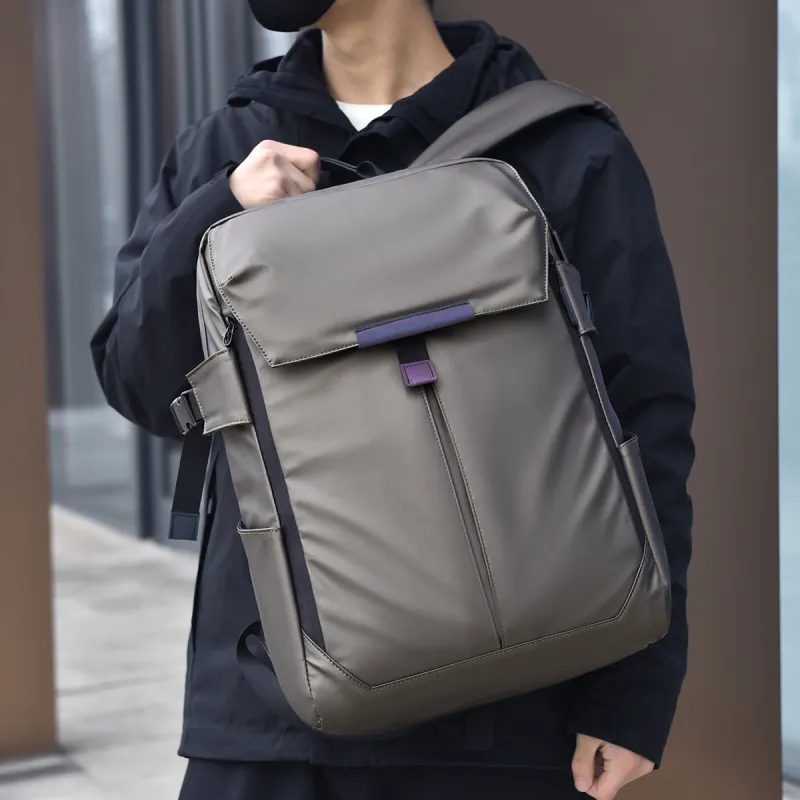 Deli Bear Nylon Laptop Backpack Regular Men's Blue/Gold/Gray/Black-5