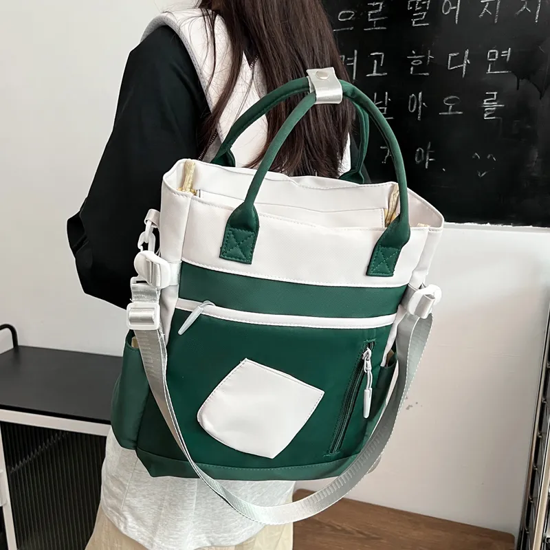 Deli Bear Canvas Backpack Unisex Green/Blue/Orange/Khaki/Black/Purple-27