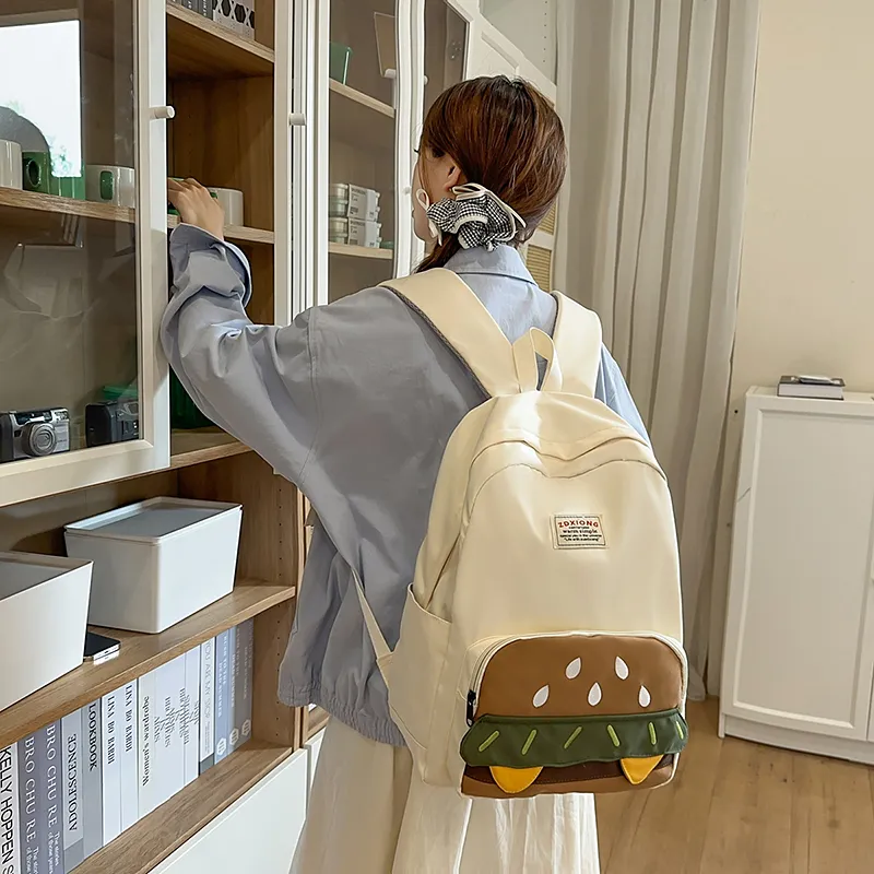 OUZIHUANG Nylon Backpack Large Size Women's Multicolor-2