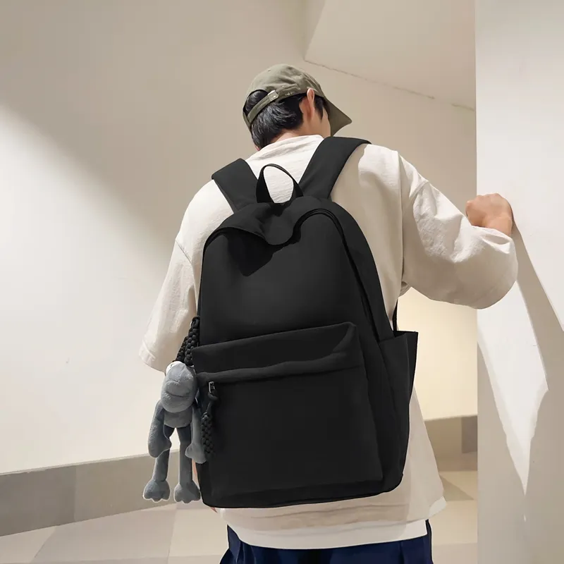 OUZIHUANG Nylon Backpack Unisex Black/Light Gray/Red/Dark Blue/Light Green-1