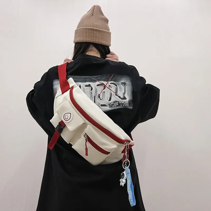Deli Bear Nylon Sling Bag Regular Unisex White Red/White Blue/Black-2