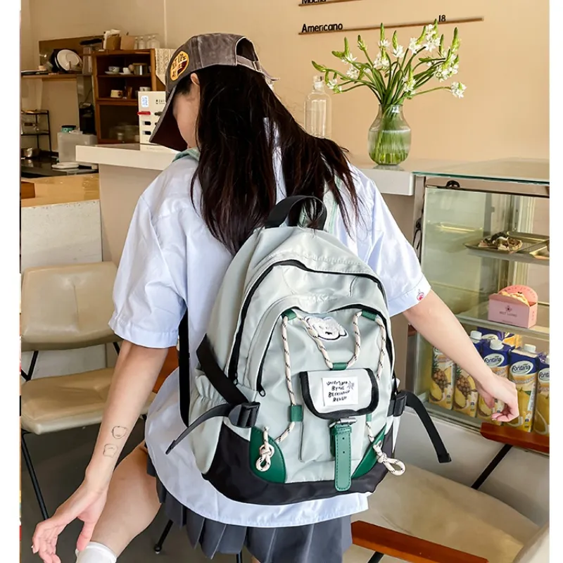 Tong Tong Rabbit Nylon Backpack Unisex Green-3