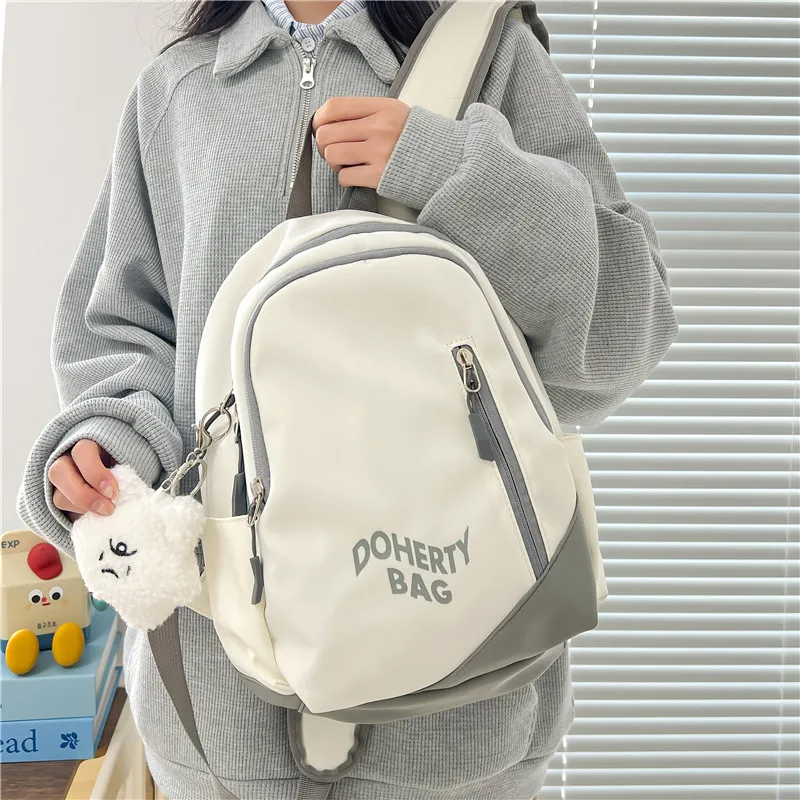 Deli Bear Nylon Backpack Regular Women's Pink/Black/Red White/Gray White/Gray Blue-26