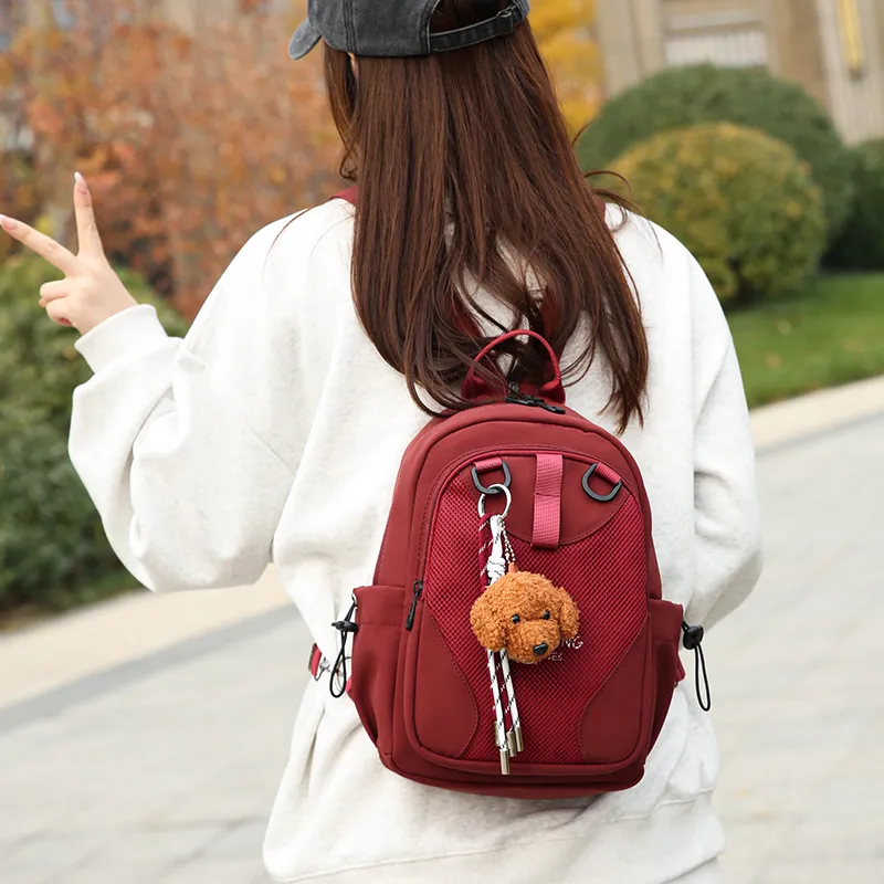 Tong Tong Rabbit Oxford Backpack Unisex Black/Green/Red/Beige-11