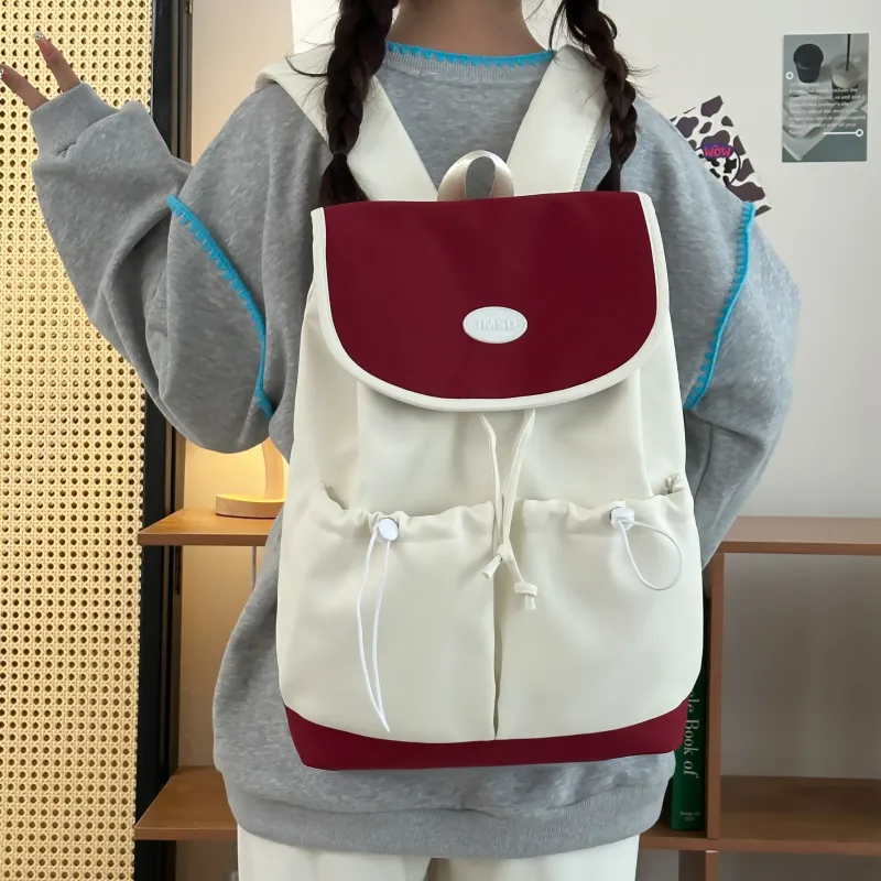 Deli Bear Nylon Backpack Women's Red/Blue/Black/Yellow/Green-2