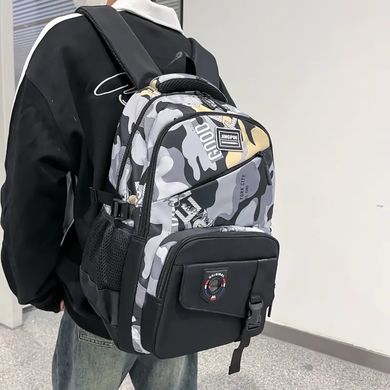 Deli Bear Nylon Fabric Backpack Regular Unisex Multicolor-4