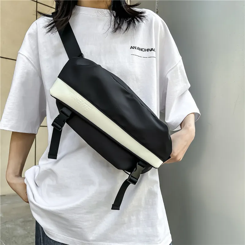 Deli Bear Microfiber Synthetic Leather Sling Bag Regular Unisex Black White & Color/Black-4