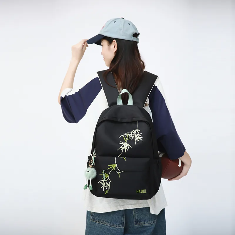 OUZIHUANG Nylon Backpack Large Size Unisex Multicolor-2