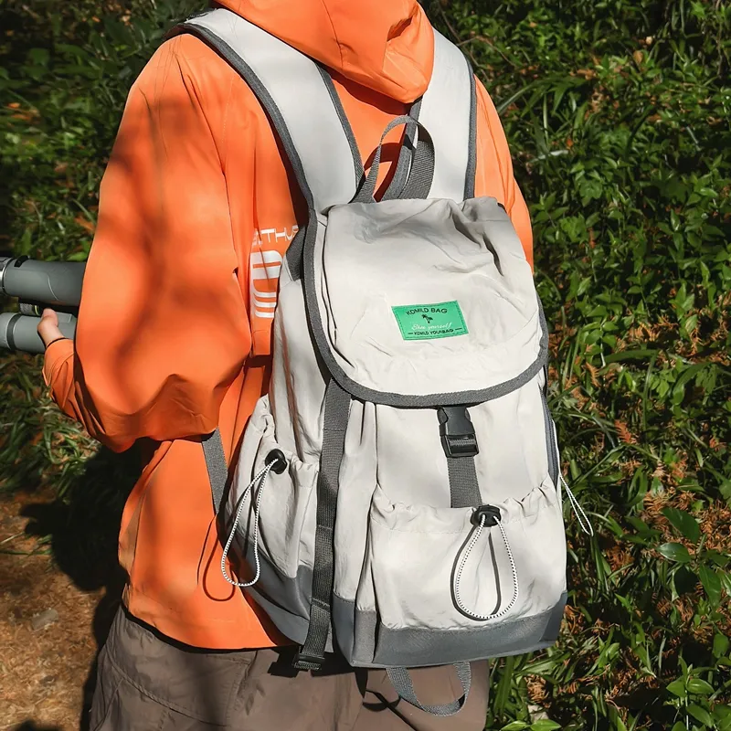 OUZIHUANG Nylon Backpack Large Size Unisex Multicolor-9
