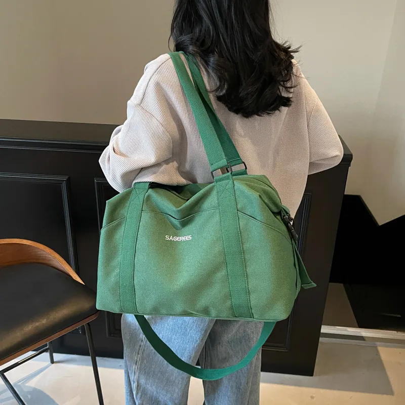 OUZIHUANG Oxford Travel Bag Unisex Green/Ecru/Orange/Gray/Khaki-4