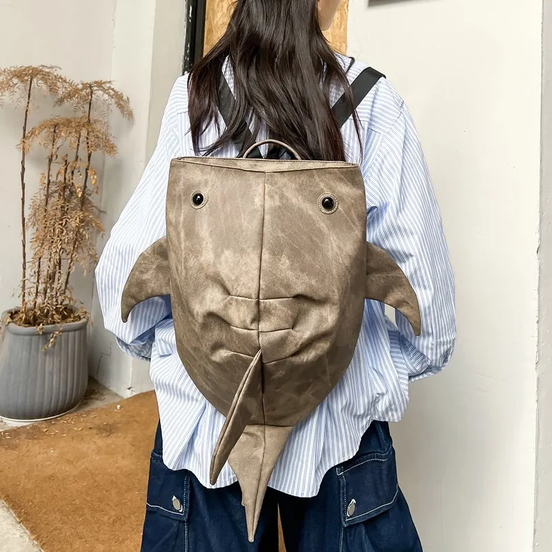 Deli Bear Oxford Backpack Unisex Coffee \ Blue \ Light Gray \ Dark Gray-1