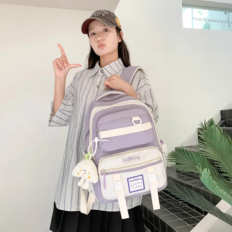 Tong Tong Rabbit Nylon Backpack Regular Women's Purple & White/Purple & Yellow/White & Orange/Black & White-4