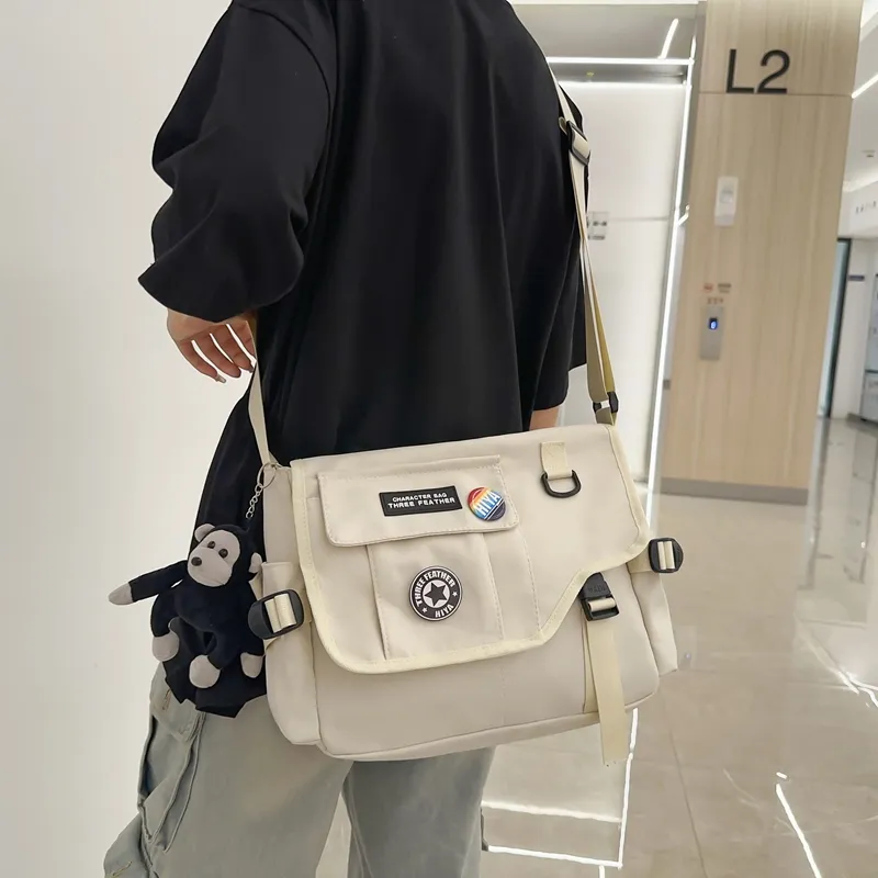 OUZIHUANG Nylon Shoulder Bag Unisex-8