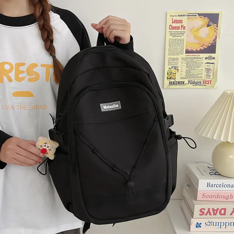 Deli Bear Nylon Backpack Unisex Khaki, Blue, White, Black-19