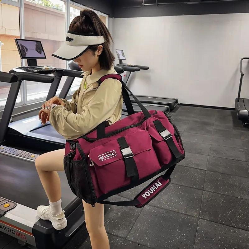 Deli Bear Oxford Gym Bag Unisex Black/Pink/Gray/Burgundy/Yellow/Purple/Turquoise/Orange-11