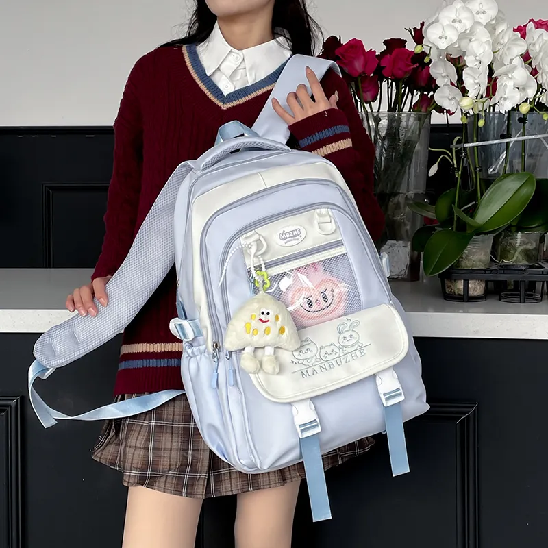 Tong Tong Rabbit Canvas Backpack Unisex Multicolor-20