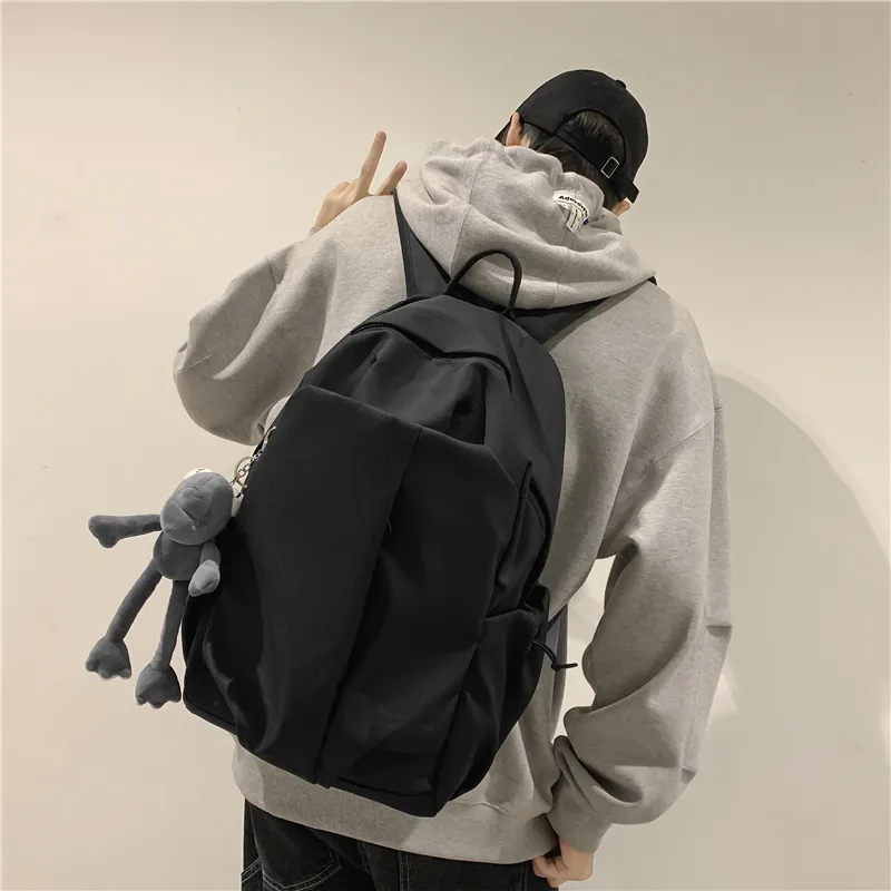 Deli Bear Nylon Backpack Regular Unisex Black/White/Pink/Red/Gray/Green-14