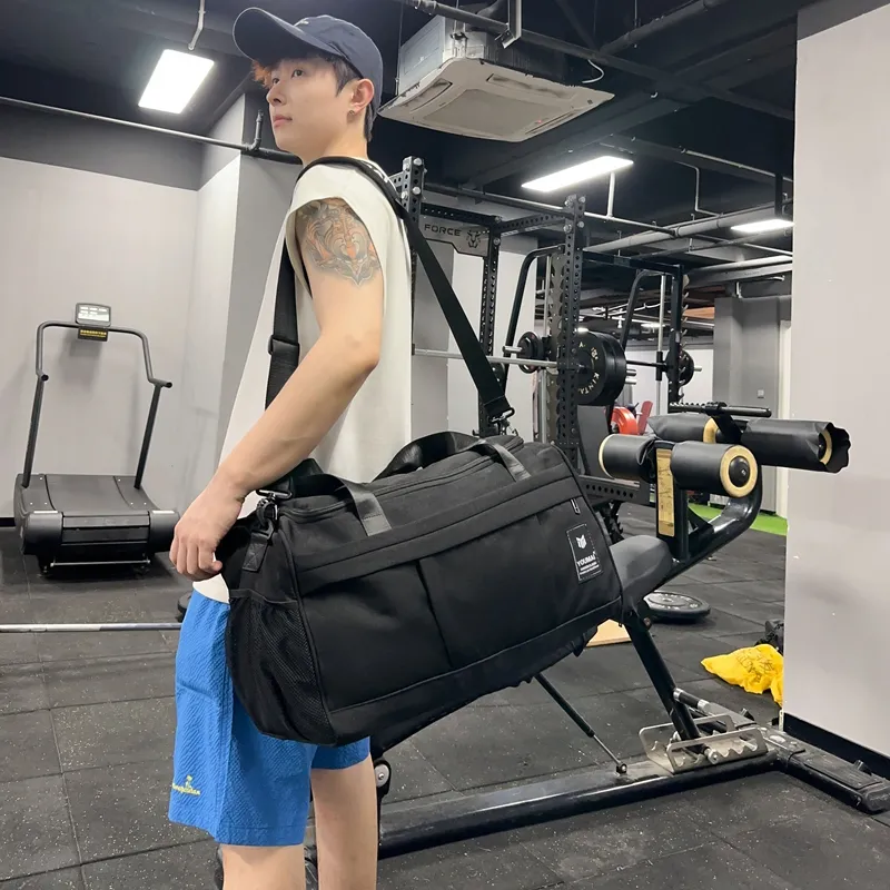 Deli Bear Nylon Gym Bag Unisex Black/Pink/Gray/Red/Yellow/Blue/Turquoise-4
