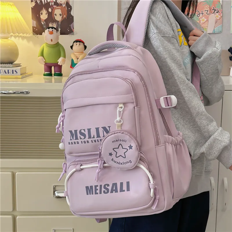 Tong Tong Rabbit Nylon Backpack Regular Women's Purple/Blue/Black/Brown/Green-2