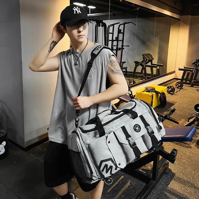 Deli Bear Oxford Travel Gym Bag Unisex Black/Pink/Gray/White/Yellow/Purple/Red/Turquoise-11