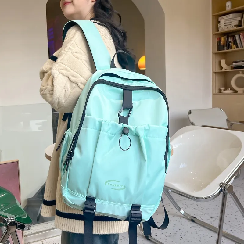 Deli Bear Nylon Backpack Regular Women's White/Pink/Black/Green-20