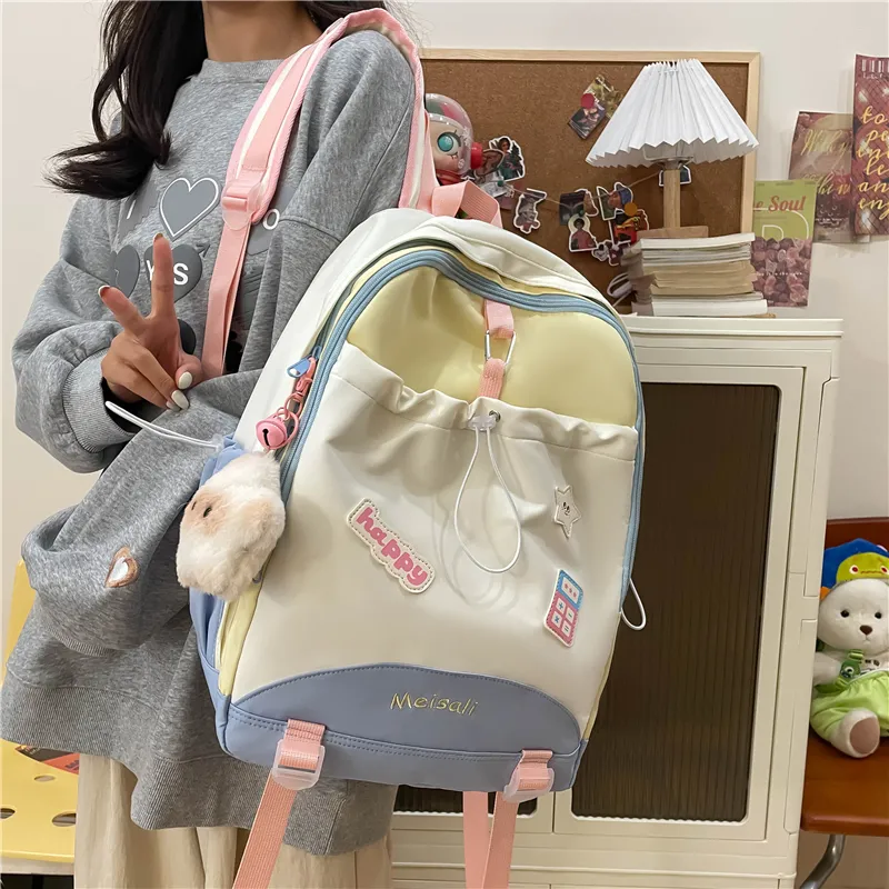 Tong Tong Rabbit Nylon Backpack Regular Women's Multicolor-17
