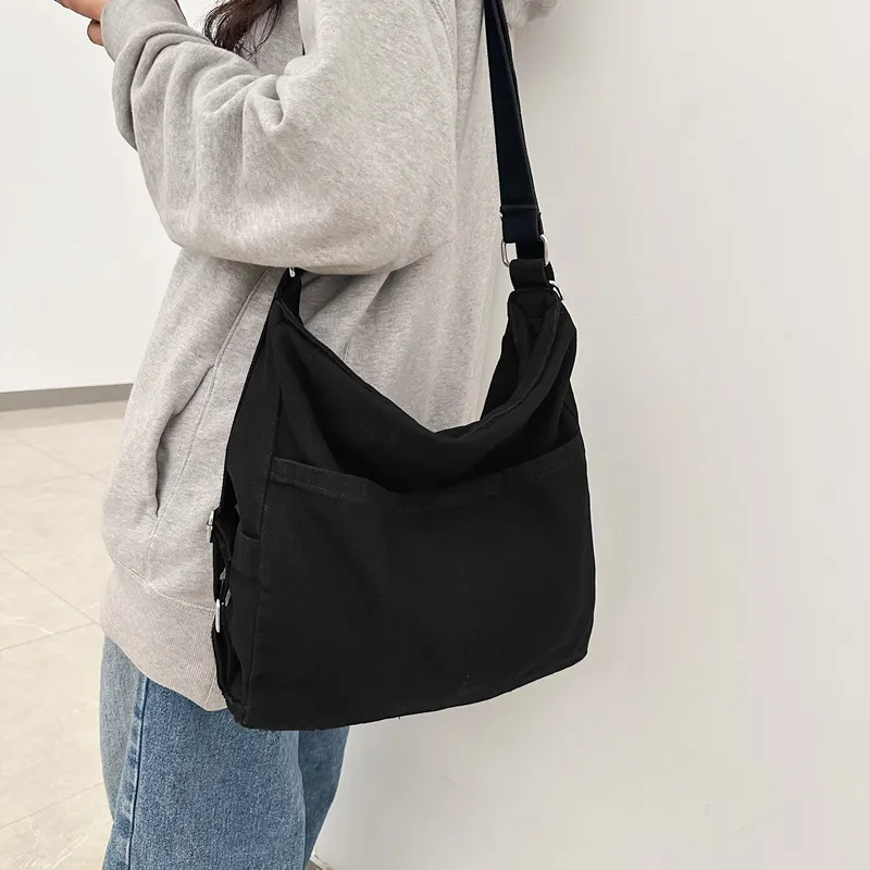 OUZIHUANG Denim Crossbody Bag, Shoulder Bag Regular Unisex Black/Light Blue/Dark Blue/Vintage Blue-4