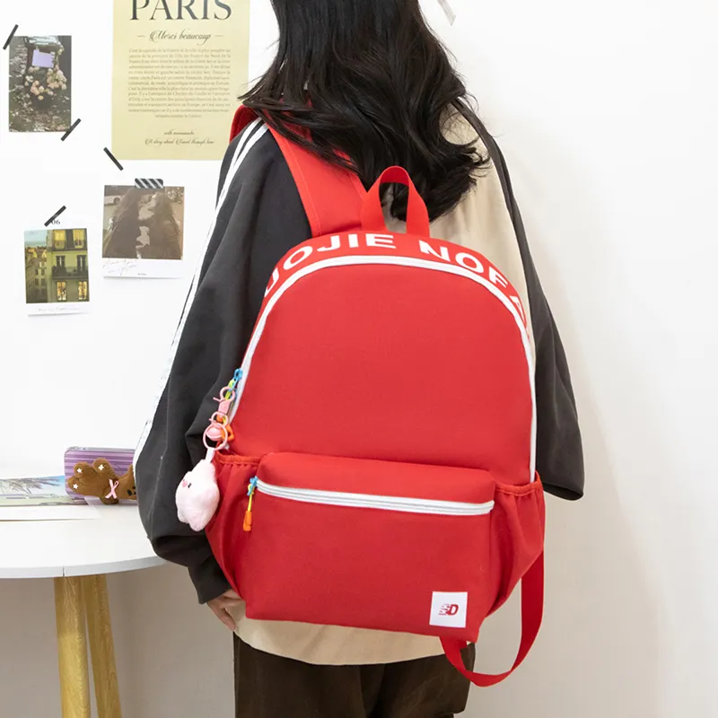 OUZIHUANG Nylon Backpack Regular Women's Pink/Red/Pink & Blue/Blue & Yellow-7