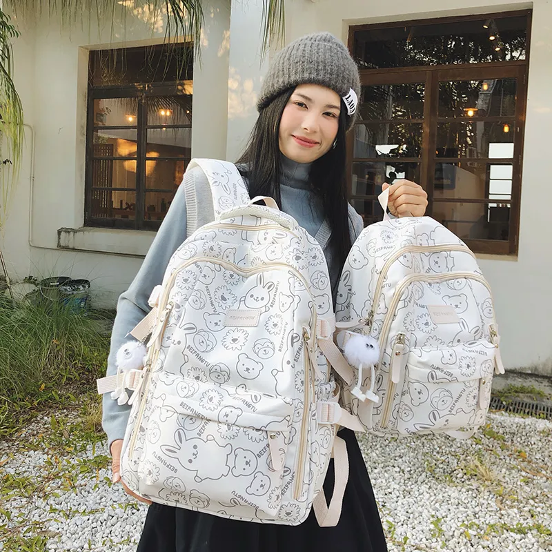 Tong Tong Rabbit Nylon Backpack Women's Multicolor-11