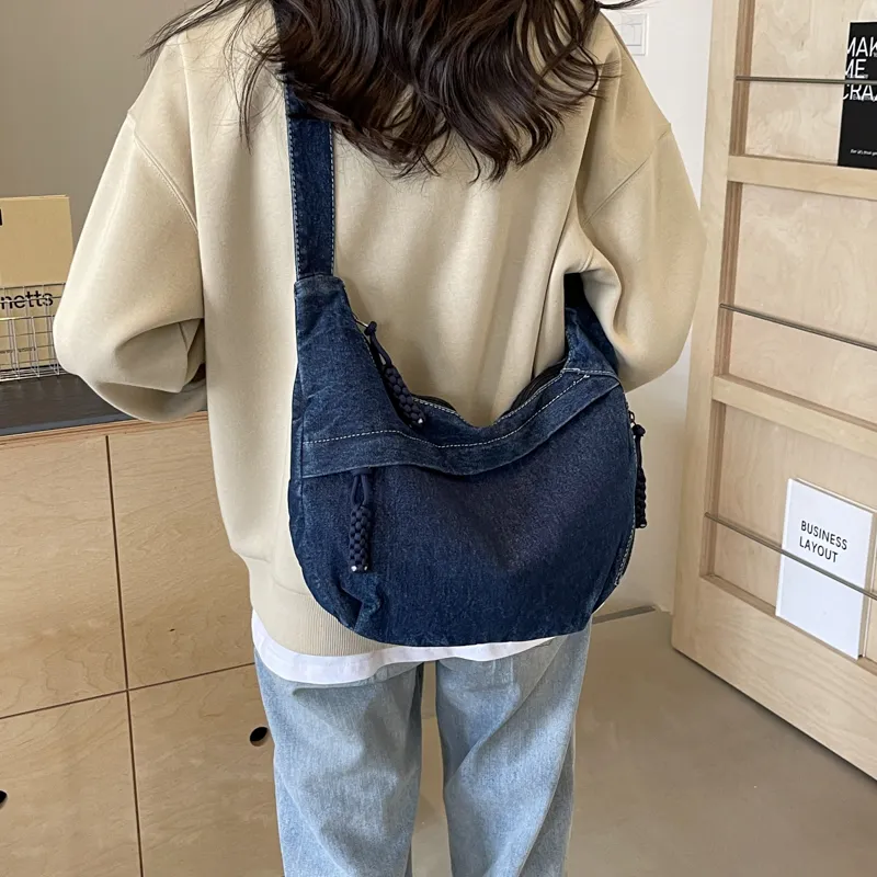 OUZIHUANG Denim Shoulder Bag, Crossbody Bag Women's Multicolor-10