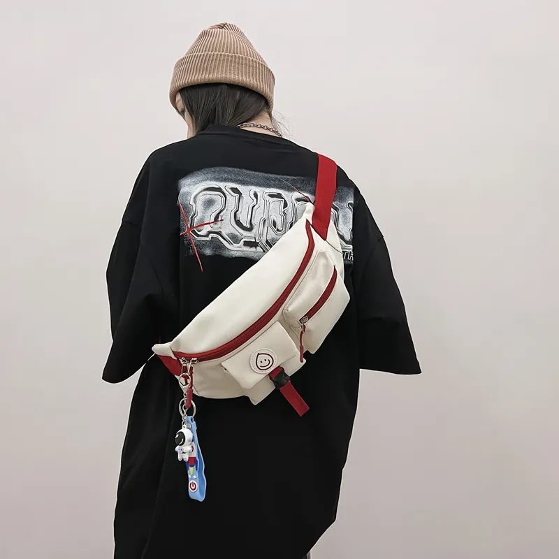 Deli Bear Nylon Sling Bag Regular Unisex White Red/White Blue/Black-3