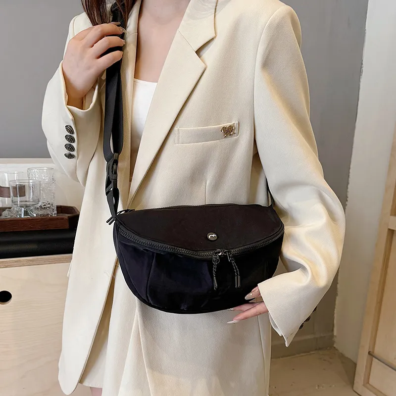OUZIHUANG Nylon Fabric Shoulder Bag Crossbody Bag Unisex Black/Orange/Green/Khaki/Gray-13
