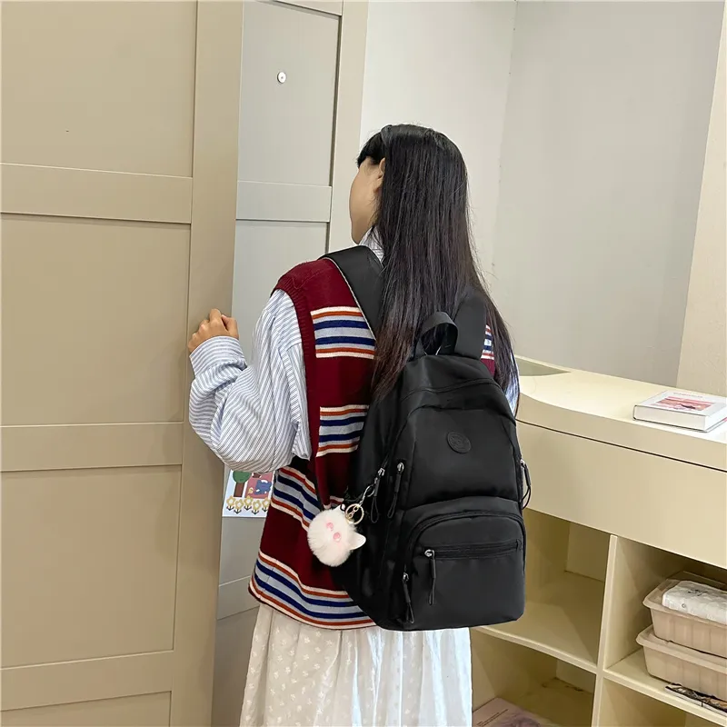 Deli Bear Nylon Backpack Regular Unisex Black \ Green \ Pink \ Khaki-4