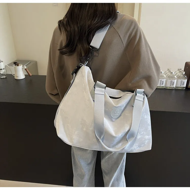 OUZIHUANG Pu Travel Bag Women's Khaki/Blue/Silver/Pink-11