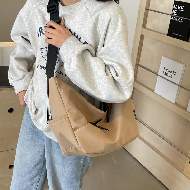 OUZIHUANG Nylon Fabric Crossbody Bag, Shoulder Bag Regular Unisex Multicolor-26