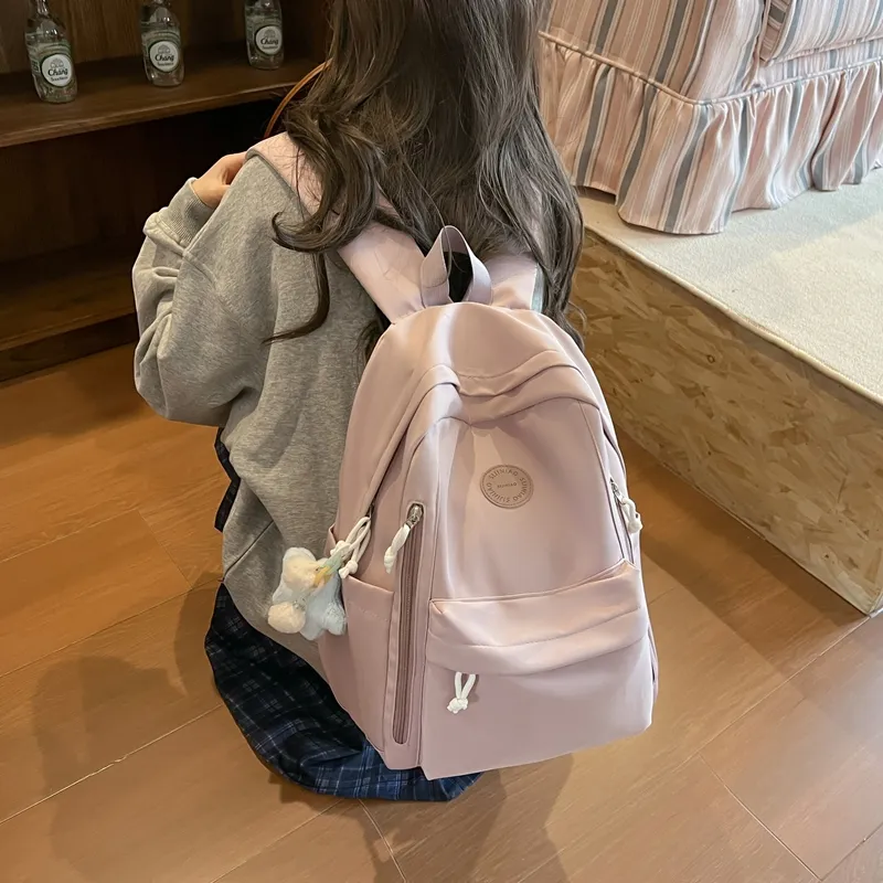 Tong Tong Rabbit Nylon Backpack Regular Women's Black/Gray/White Blue/Pink-13