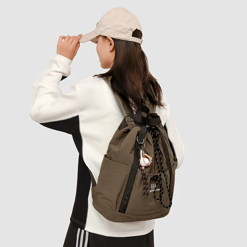OUZIHUANG Oxford Backpack Regular Unisex Yellow/Pink/Coffee/Black-8